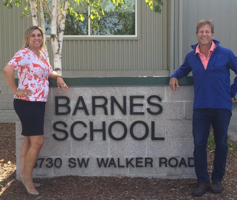 Jamie and Rick at Barnes School